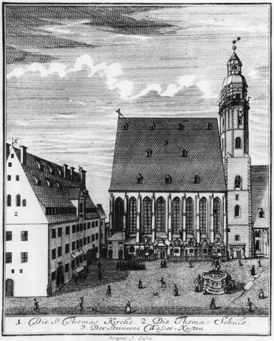St. Thomas Church and School in Leipzig, 1723 by Johann Gottfried Krugner